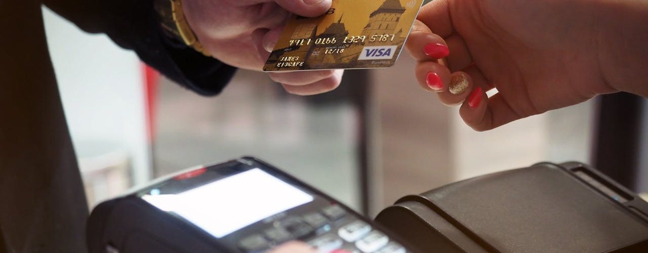 A person paying with a credit card.